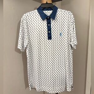 IZOD Golf Polo Shirt Pineapple Mens M Golf Shirt Stretch